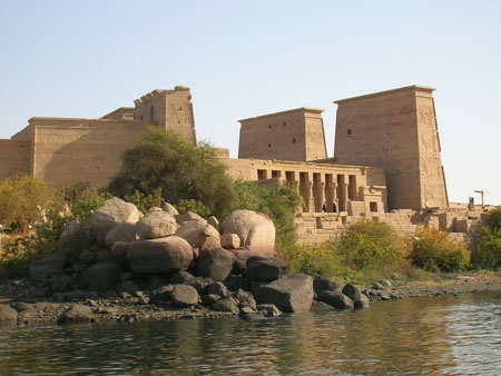 Ile de Philae (arriv�e en bateau)