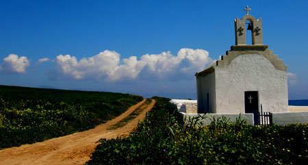 une route perdue � Paros