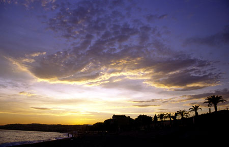ciel de coucher en septembre sur la prom