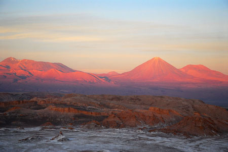 le Licancabur rougeoit