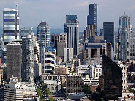 Downtow vue de la Space Needle