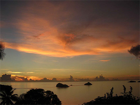 Coucher de soleil sur ilots de M'tsamboro