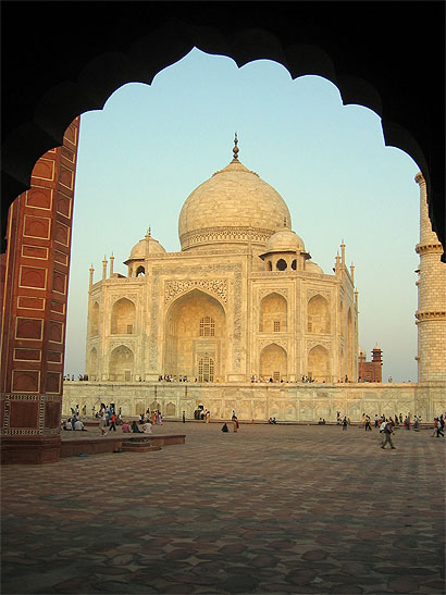 Lumi�re du soir sur le Taj Mahal