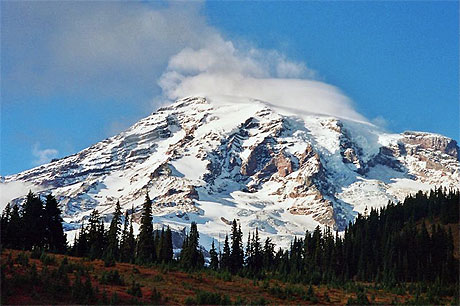 Le ciel se d�gage sur le Mont Rainier