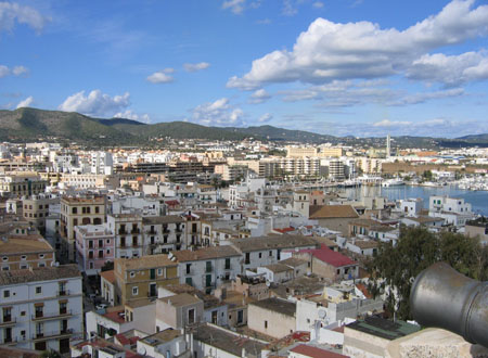 Vue sur le centre d'Ibiza