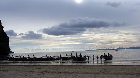 Coucher de soleil � Railay beach