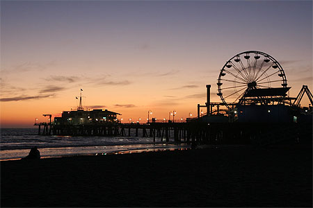 Coucher de soleil sur santa monica pier