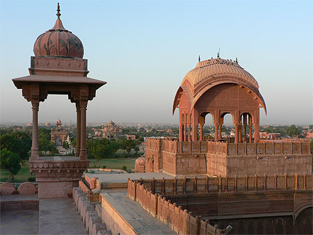 Bikaner, vue de la terrasse d'un h�tel-palais