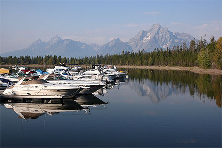 grand teton au lever de soleil
