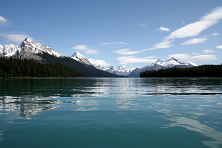au millieu du lac maligne