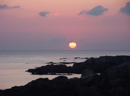 Coucher de soleil sur la c�te sauvage