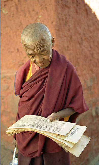 Moine Tib�tain au Monastere Tashilhunpo 