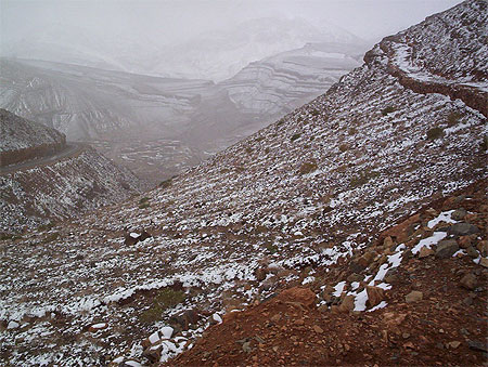 Maroc sous la neige: vall�e du Dad�s