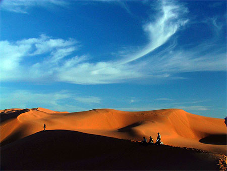 Coucher de soleil sur les dunes