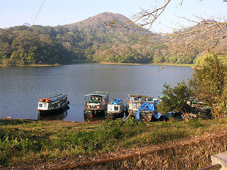 Bateaux sur le lac Peryar