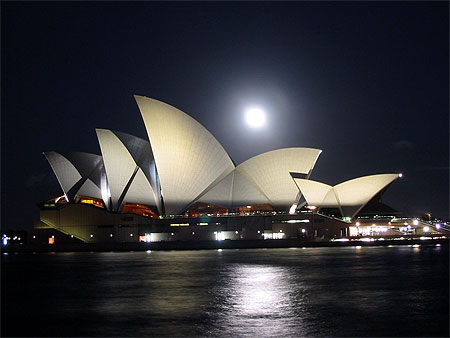 Op�ra de Sydney un soir de pleine Lune