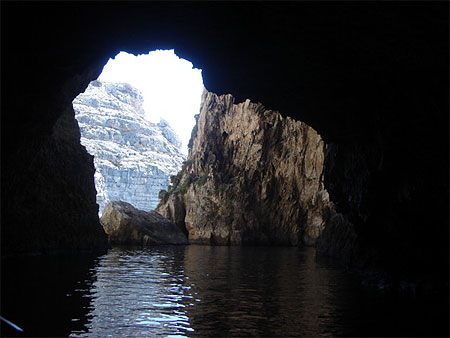 Sortie des Grottes Bleues