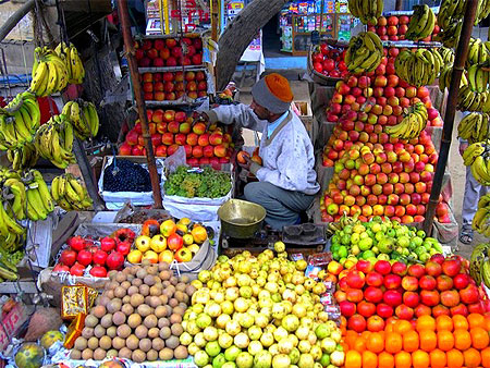 Vente de primeurs au Rajasthan