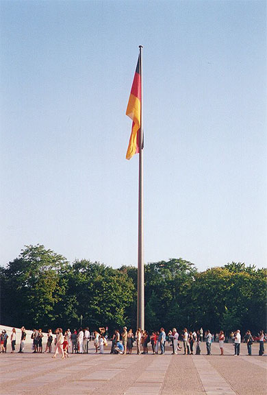 Heads up in front of Reichstag, Berlin 
