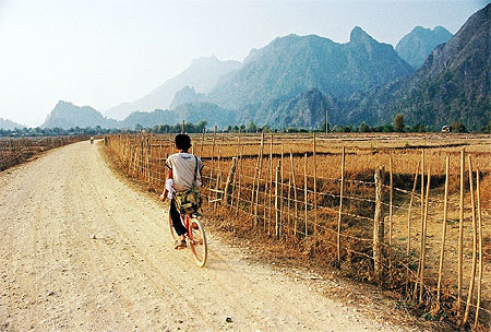 A bicyclette