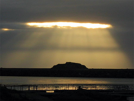 Coucher de soleil sur le cercle polaire