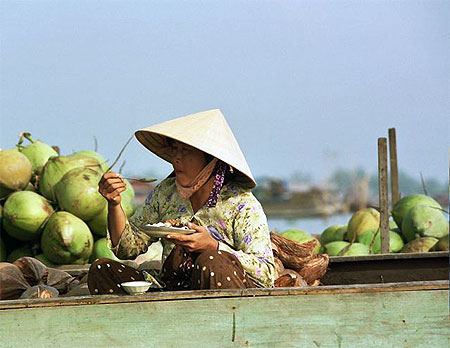 Sc�ne de vie sur le Mekong