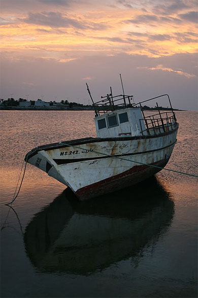 Coucher de soleil sur le port