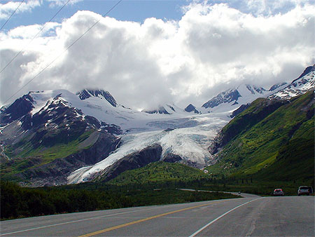 En route vers Valdez, vue sur le glacier Worthington