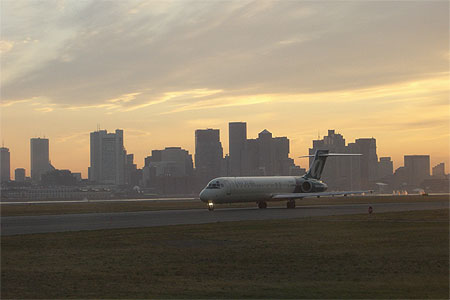 Coucher de soleil sur l'a�roport