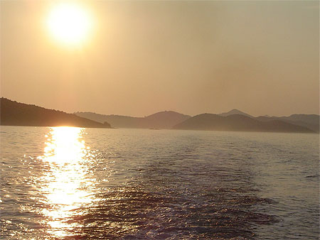 Coucher de soleil en quittant Lopud
