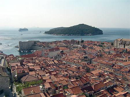 Le vieux Dubrovnik et l'�le de Lokrum