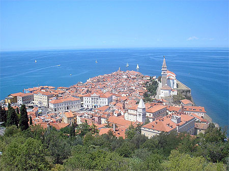 Piran vu des remparts