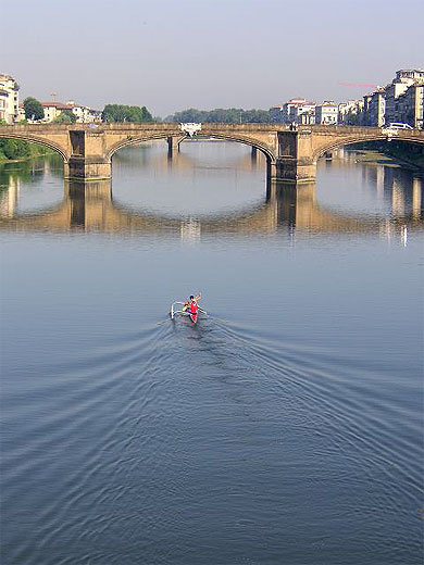 Aviron sur l'arno