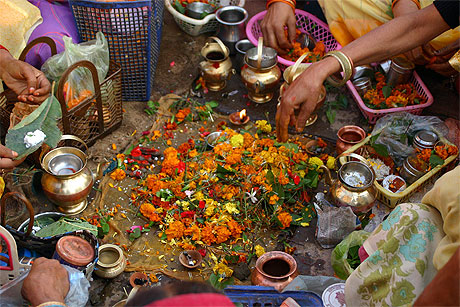 Ambiance sur les ghats de Varanasi 
