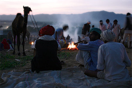 Lors de la foire aux chameaux de Pushkar