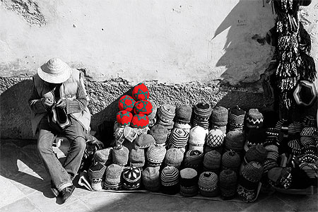 Vendeur de bonnets � Essaouira