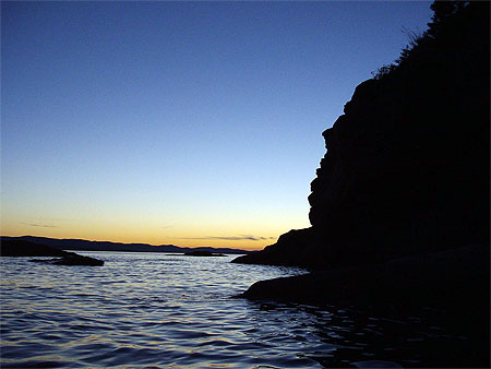Le soleil se couche sur la baie de Gasp�