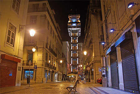Elevador de Santa Justa en nocturne
