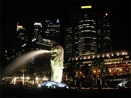 Le Merlion et le centre financier