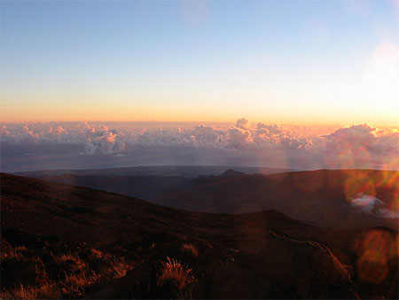 Lever de soleil en haut du piton des neiges