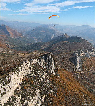 Cr�te de Beauvoisin vue en Parapente