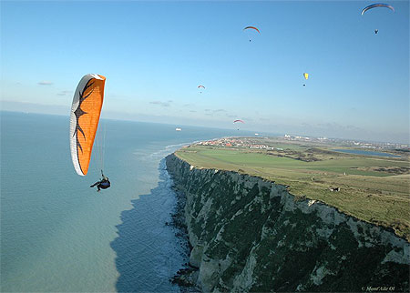 La C�te au Cap Blanc Nez, vu en Parapente