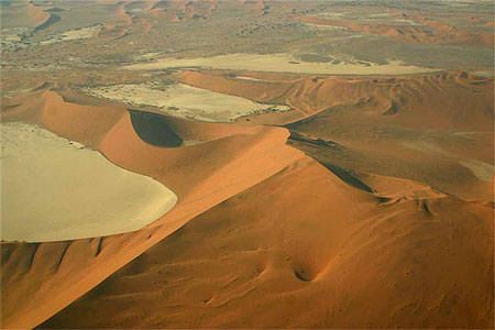D�sert du Namib vu d'avion