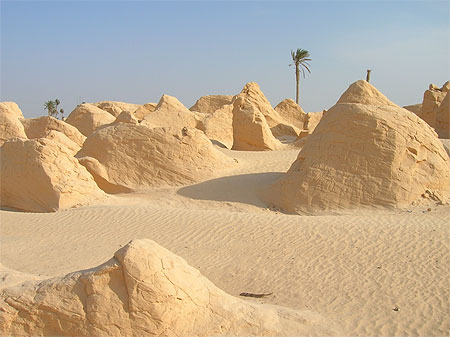 Blocs solides de sel et de sables