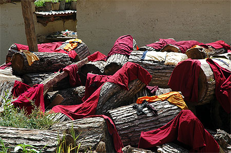 Lessive au monast�re de Zhongdian