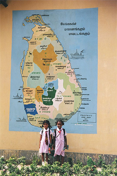 La carte du Sri Lanka et ses �coli�res
