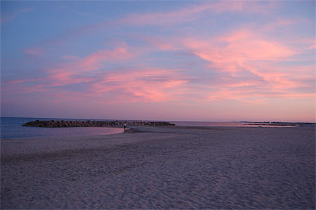 La plage de S�te au coucher de soleil