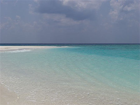 Banc de sable dans l'oc�an Indien