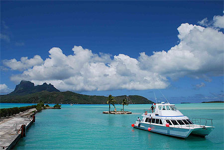 Transfert du motu de l'a�roport � Bora-Bora