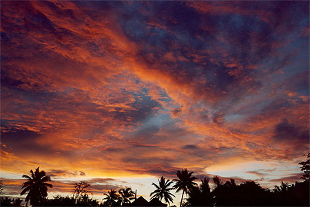 Impressionnant coucher de soleil � Grand Baie